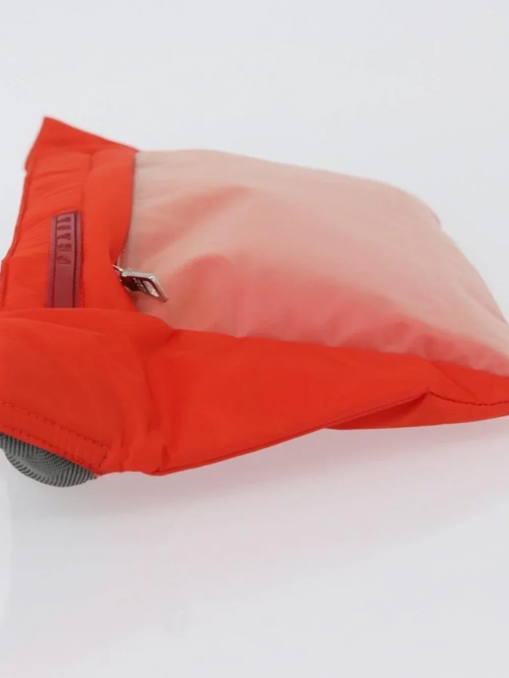 PRADA Sports Body Bag Nylon Orange Silver Auth 172265